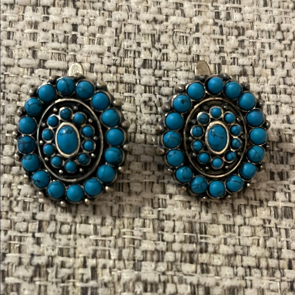 Jenavi Silver and Turquoise Beaded Earrings‎